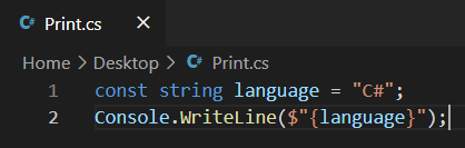 Abbildung mit einem Codeausschnitt in C#. Dieses Bild verwendete ich im Artikel für meine Sprachen.